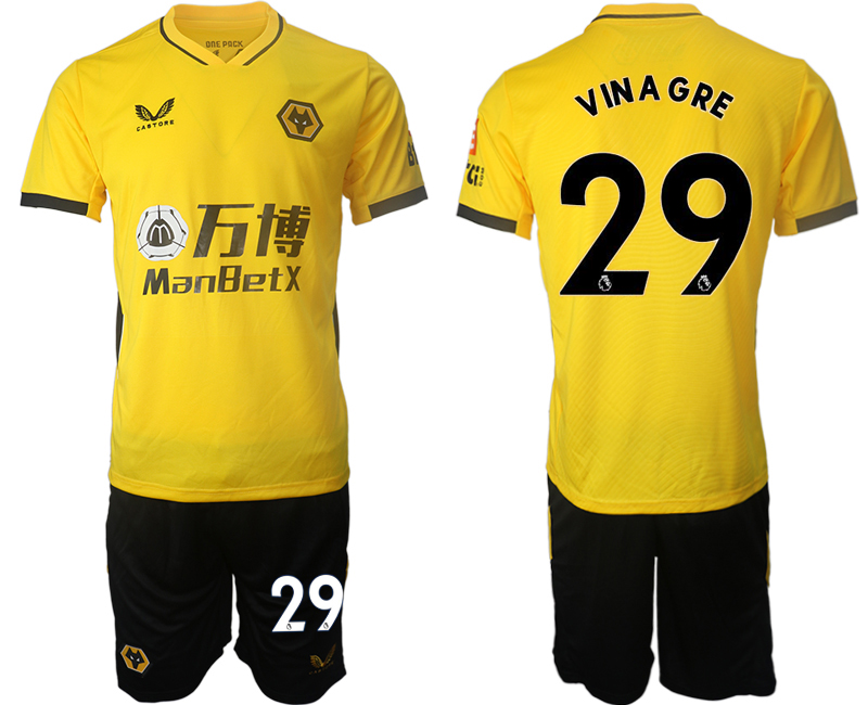 Cheap Men 2021-2022 Club Wolverhampton Wanderers home yellow 29 Soccer Jersey